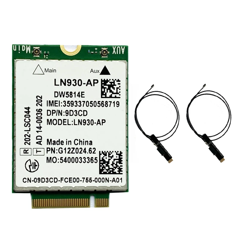 DW5814E pour carte Wifi LN930-AP Telit + 2Xantenna WWAN FDD-LTE technologie NGFF 4G pour Dell Lapmedicens Latitude 5285 5580 7480 Durable