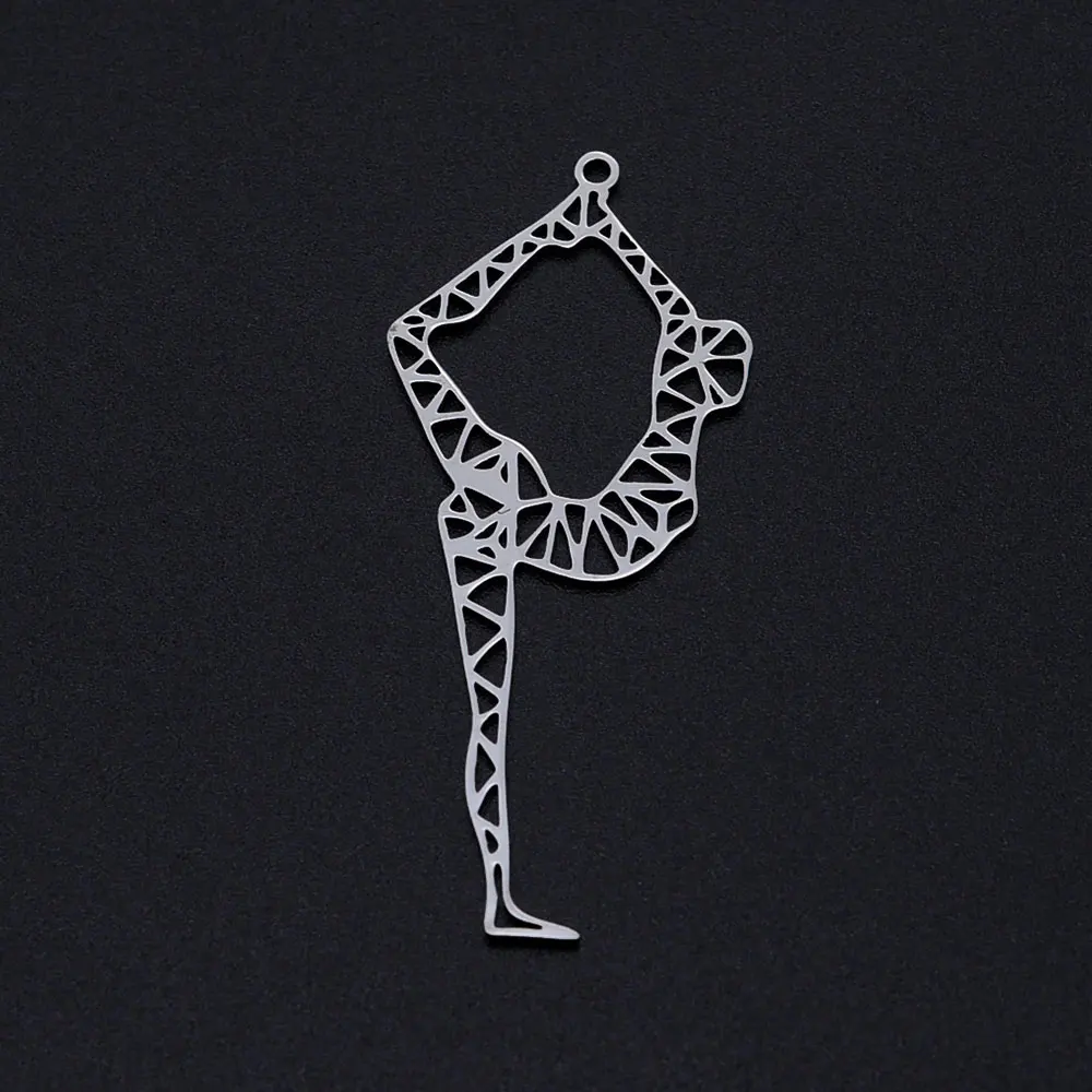 3pcs/Lot Fashion Yoga Dream Catcher Diy Stainless Steel Pendant Wholesale Dancer Sun Jewelry Bracelet Connector Charms