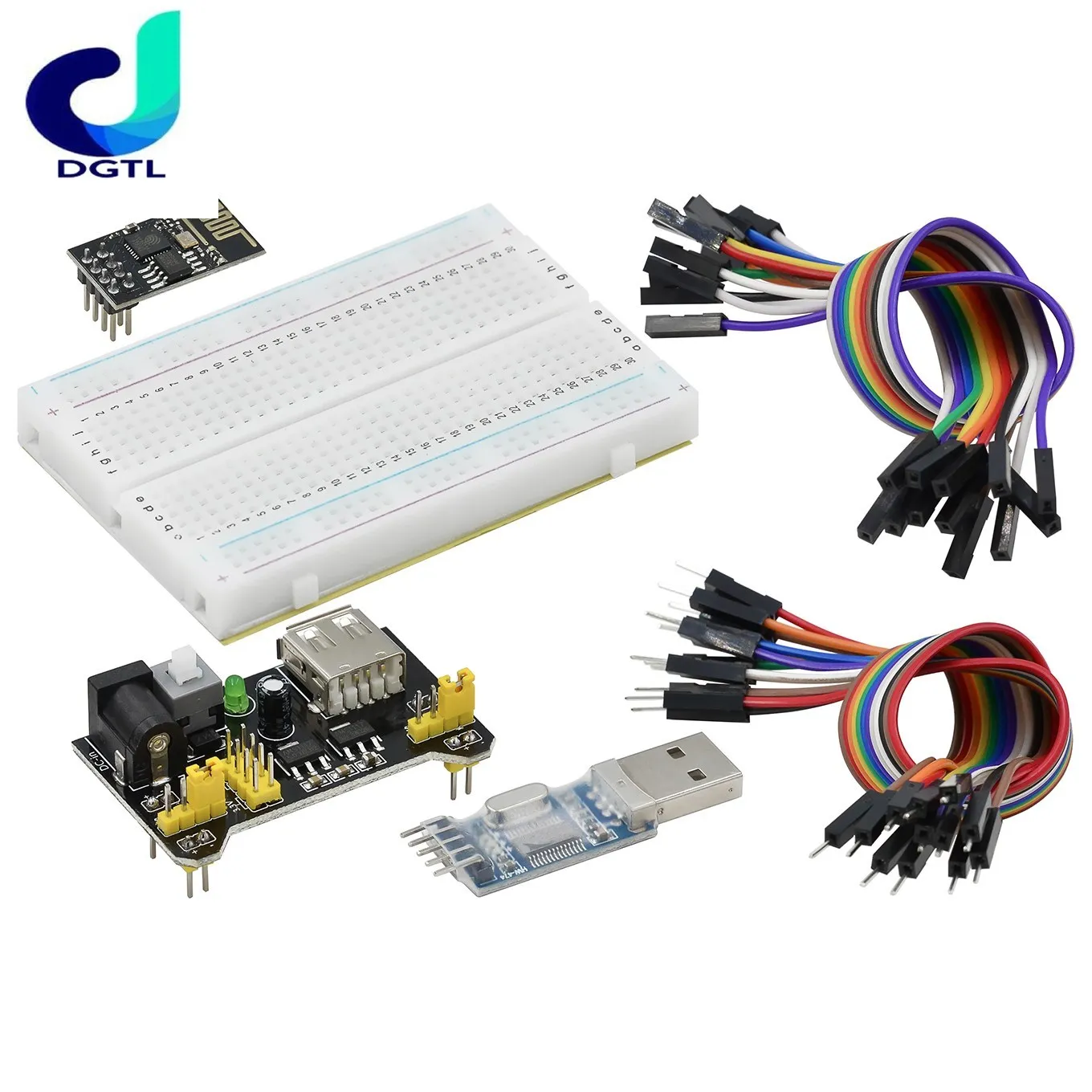 WIFI-Testsuite ESP8266 WIFI-Modul + CH340 + Netzteil + Steckbrett