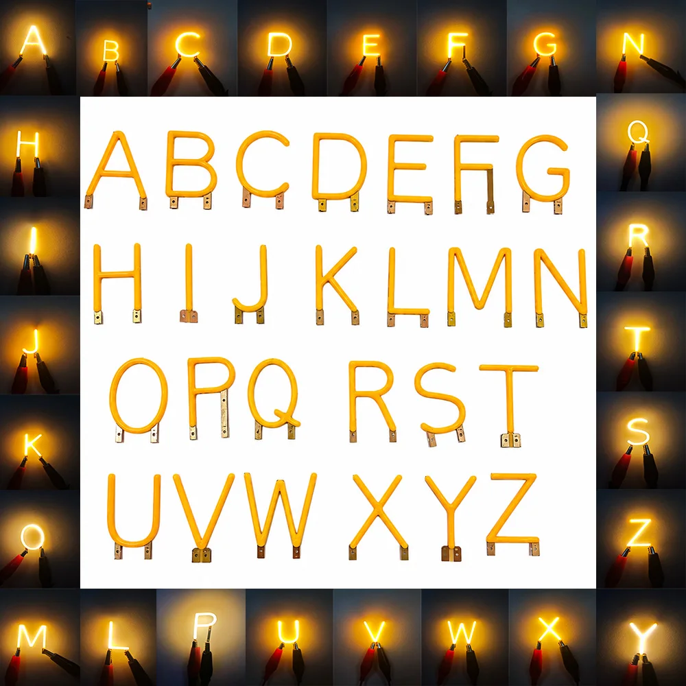 3V COB LED Filamen English Letter 26 low pressure Atmosphere lighting Suitable for  party bar DIY decorative table lamp lighting