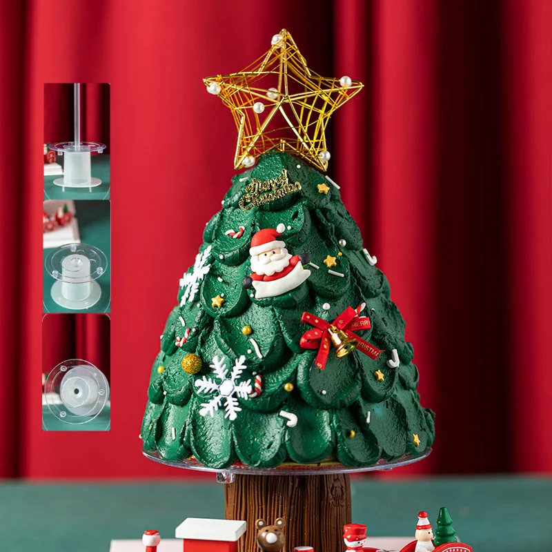 4-8inch Christmas Wishing Tree Cake Support Stand Mold Round Support Spacer Piling Bracket Dessert Stand Cake Decor Pastry Tools