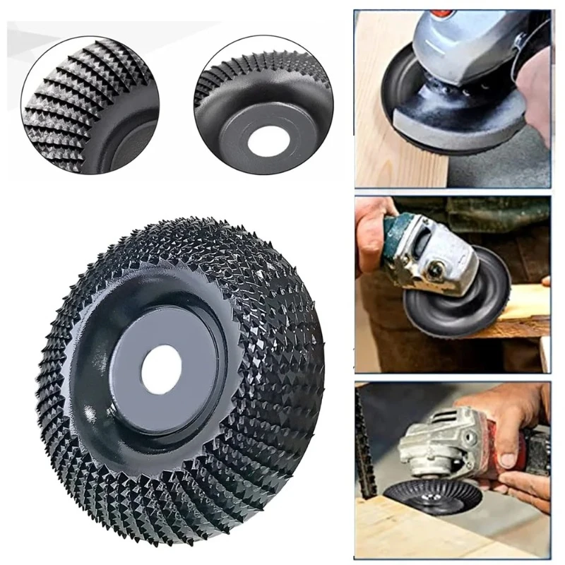 

4 Inch Wood Carving Disc Grinder Wheel For Angle Grinder 5/8 Inch Arbor Wood Grinding Shaping Tool With 3 Cutting Wheels