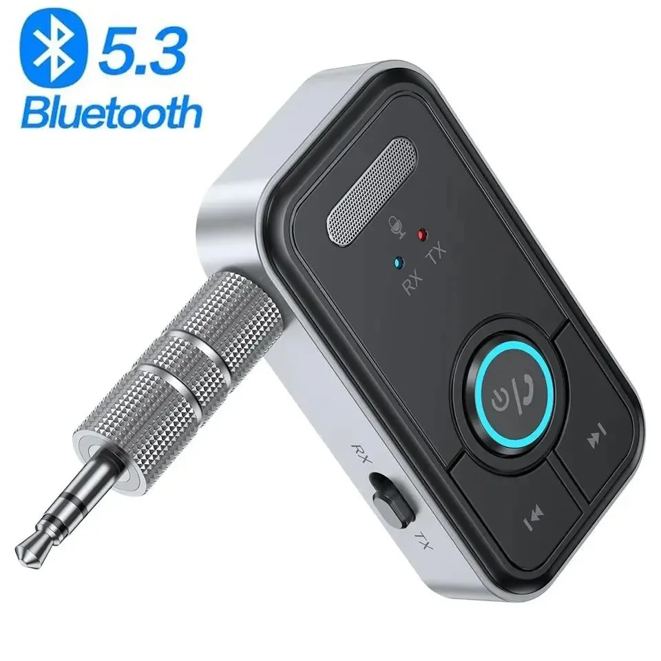 Bluetooth 5.3 Adapter Transmitter Receiver Wireless Audio for Car Music Headphone Speaker AUX Audio Adapter with 3.5mm Jack