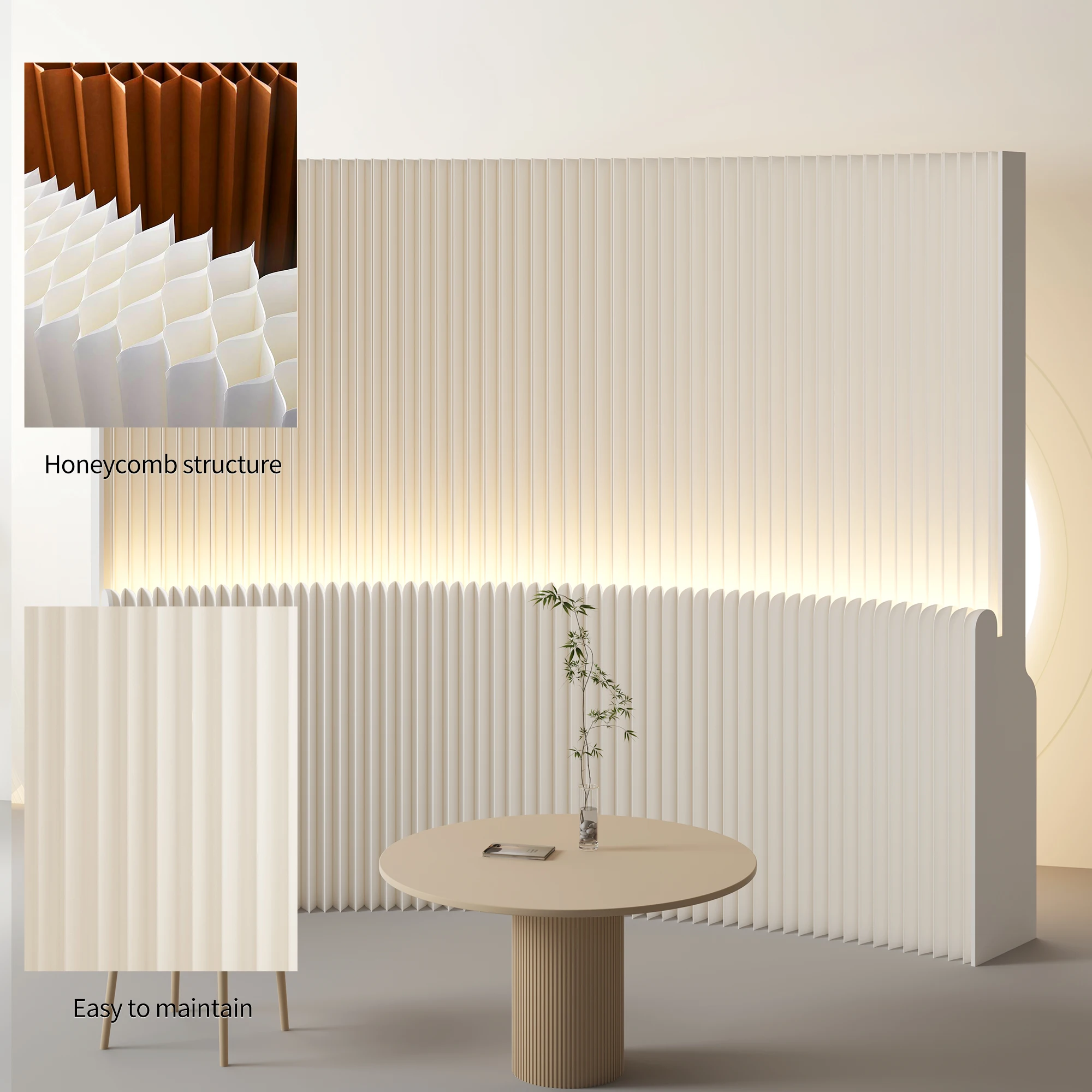 Illuminated Paper Room Divider, Adjustable Light‑Up Kraft Paper Privacy Partition, Portable Foldable Lighted Wall Divider, Decor