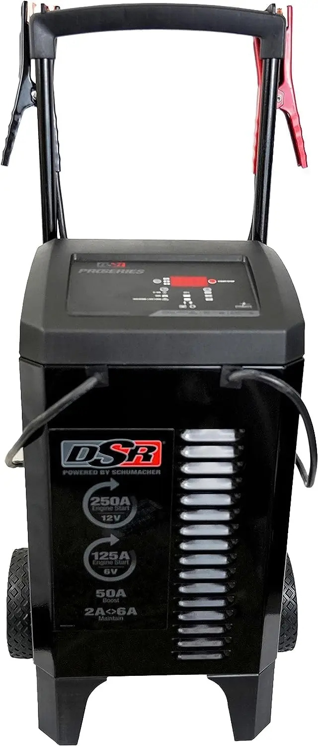 

Heavy Duty 6V/12V Wheeled Battery Charger & Engine Starter, Automatic 125/250 Amps for Trucks and SUVs