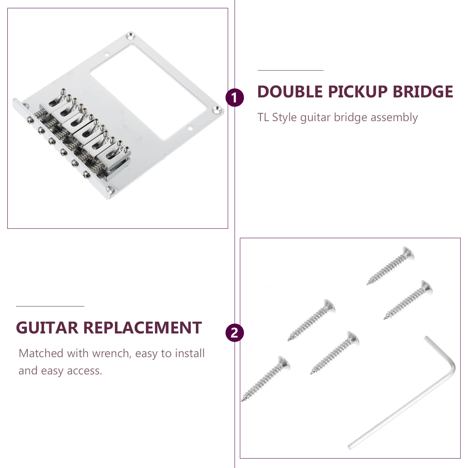 

Professional Style Guitar Bridge Assembly Electric Guitar Double Pickup Replacement Tailpiece Guitar Accessories