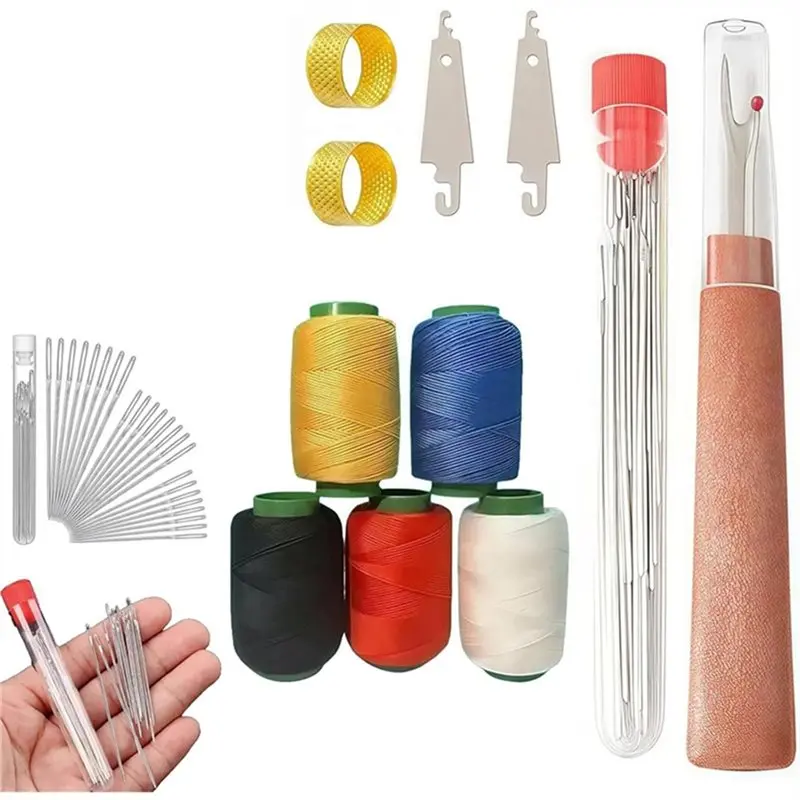 

B62B-Sewing Tool Set 36 Pcs Big Eye Steel Needle Kit For Handmade Quilting& For-DIY Projects
