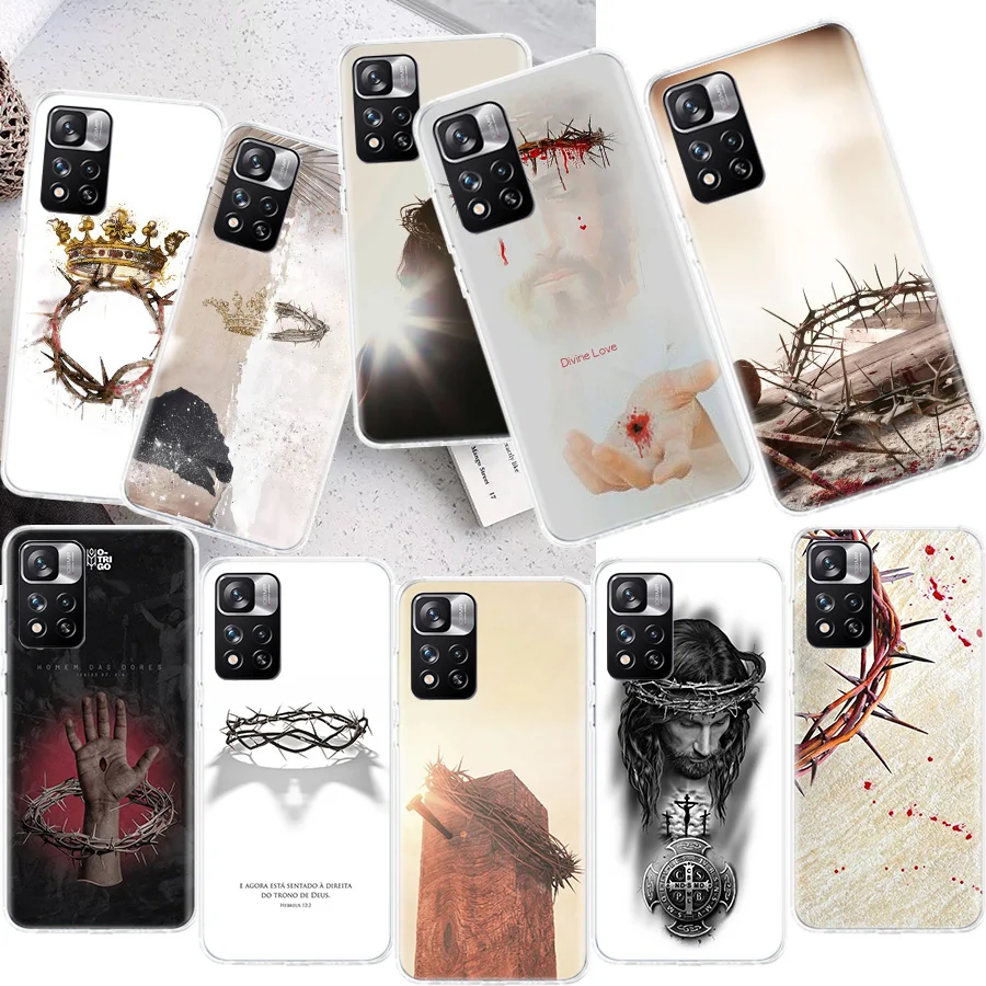 Jesus, The Crown of Thorns Phone Case For Xiaomi Redmi Note 13 Pro Plus 5G 12 12C 9 9T 9C 9A 10C 10A 10 K60 K70 Pro 8A 8 7A 7 6A