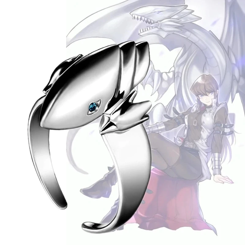 

Game Yu-Gi-Oh Seto Kaiba Cosplay Ring Adjustable Opening Rings Jewelry Gift Accessories Halloween Costume Decorative Props