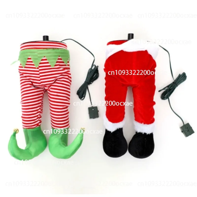

Electric Santa Claus Pants Christmas Tree Pendant Swing Shaking Ornaments Christmas Decoration Scene Arrangement