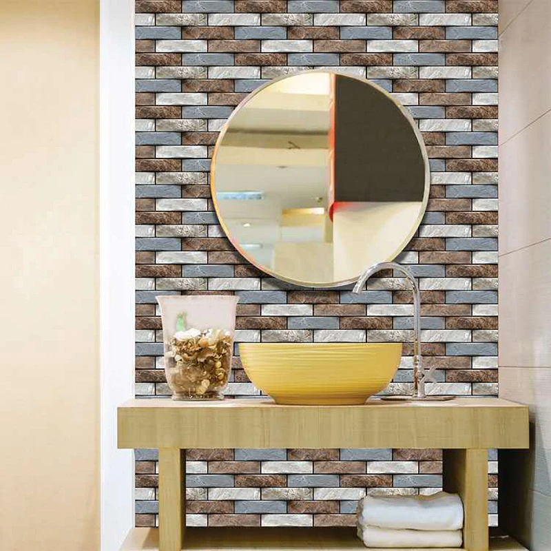 10/20 Pieces Peel and Stick Wall Tiles DIY Kitchen Backsplash Big Size Wall Stickers Waterproof Vinyl Wallpaper for Bedroom Home
