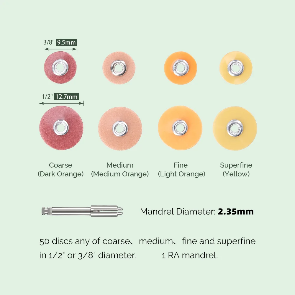 Dental Finishing and Polishing Discs for Composites Ceramics and Glass Ionomer Restorations Superfine/Fine/Medium/Coarse Type