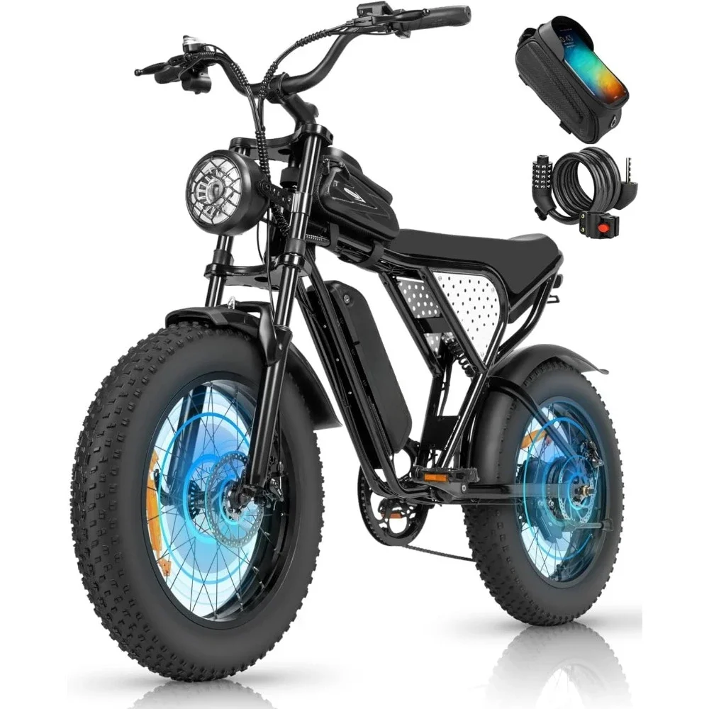 Electric Bike, 25/30/35MPH Dirt Bike, 48V 15/20AH,52V 40AH Removable Battery, Max 50-180Miles Motorcycle, 20