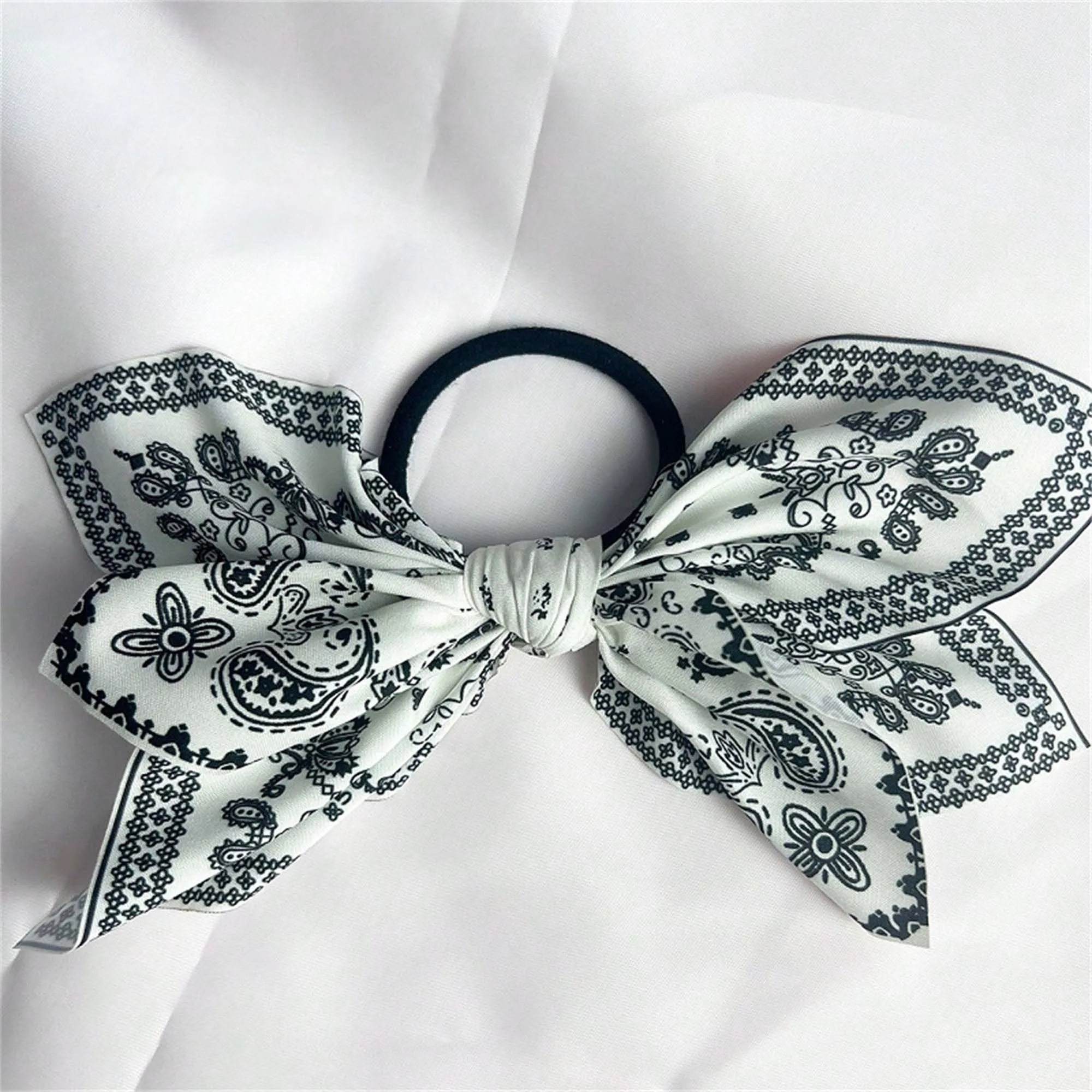 1 Stück Paisley Stoff Haarklammer Clip Elastisches Haarband Cashew Große Haarspangen Boho Strand Kopfbedeckung für Frauen Haarschmuck – Detail 8