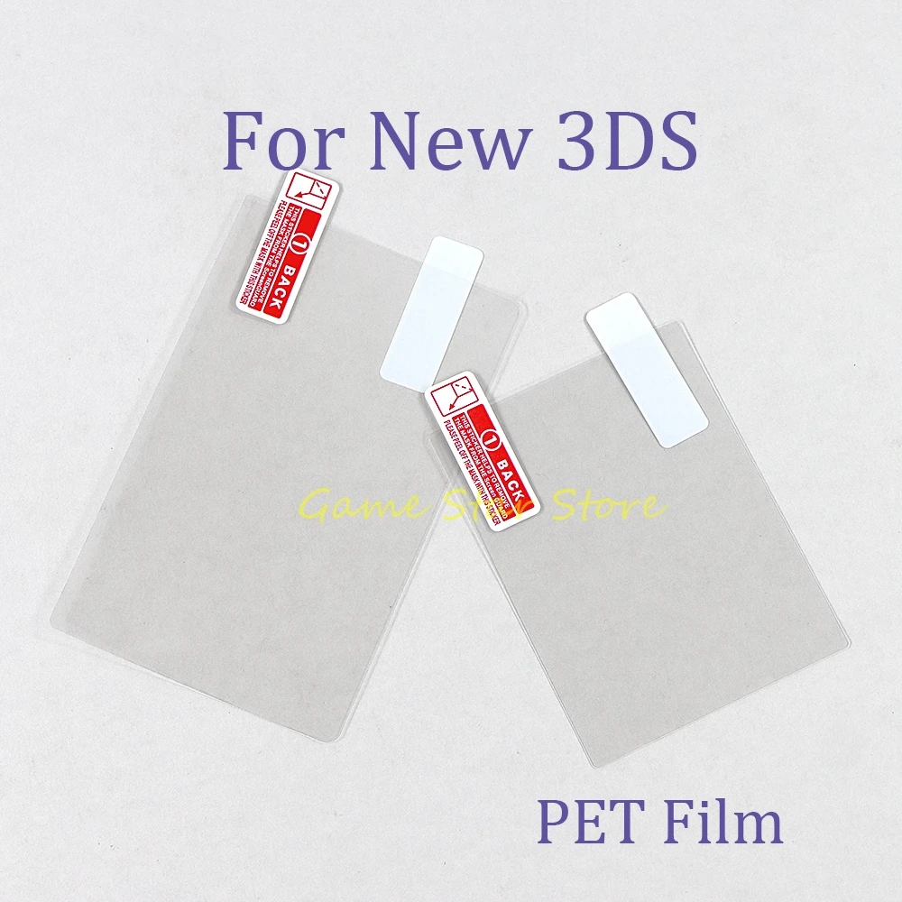 50sets Top Bottom LCD Screen Protector PET Clear Protective Film For New 3DS Game Console