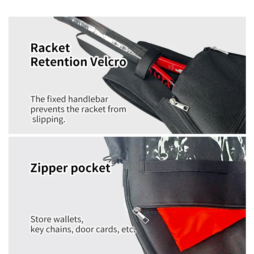 Tennis Racket Backpack Crossbody Gym Bag Holds 2 Rackets Badminton Large Capacity Sport Bag Waterproof Multifunction Racket Bag