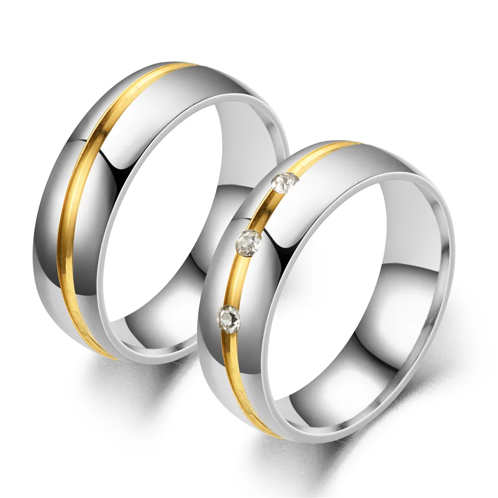 

High Quality Wedding Bands Rings For Couples Men And Women Lovers Titanium Jewelry Ring Anniversary Gift Size 5-13