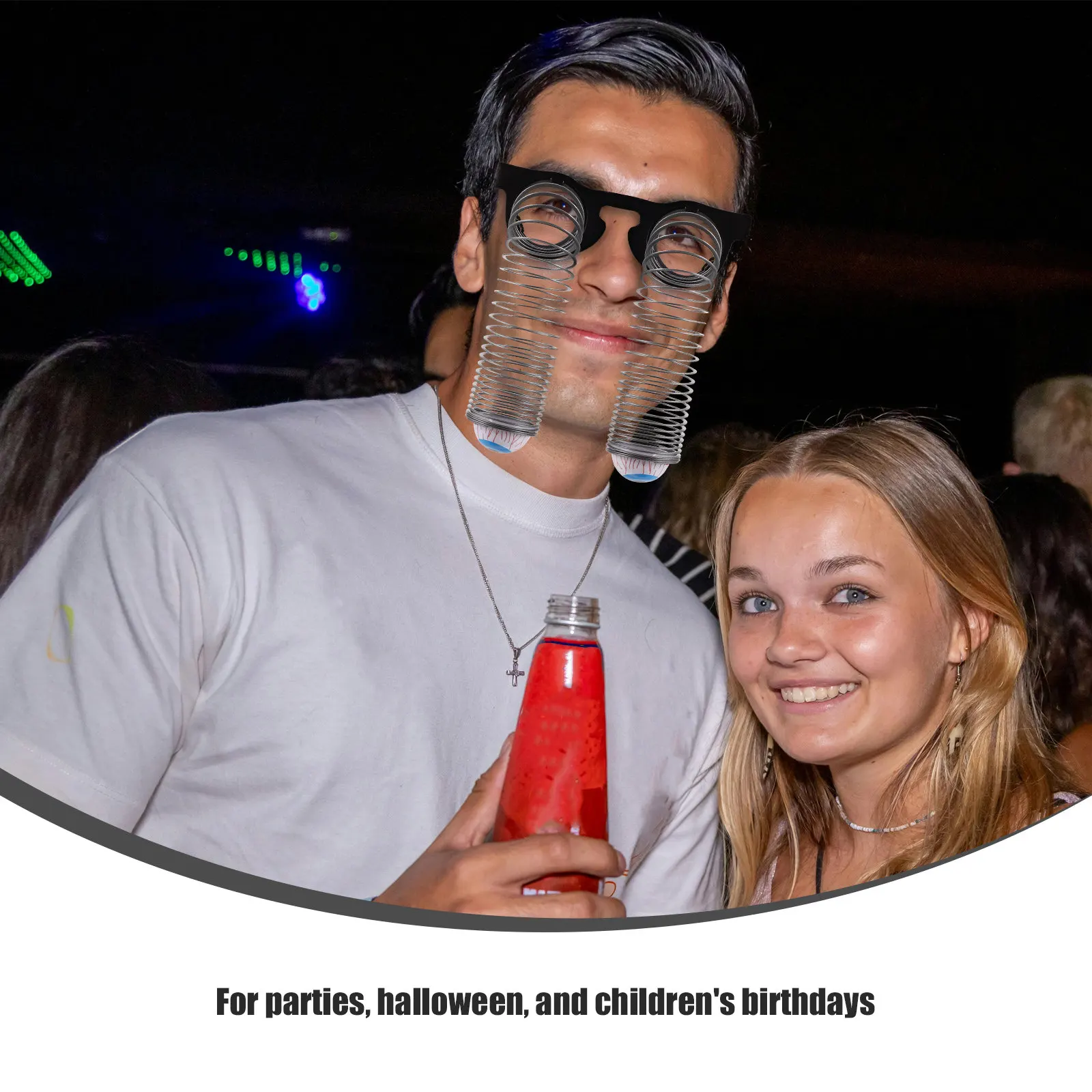 Funny Eyeglass Bouncing Eyeballs Unique Halloween Prank Prop Party Costume Decor Novelty Gag Gift Spooky Eye-Popping