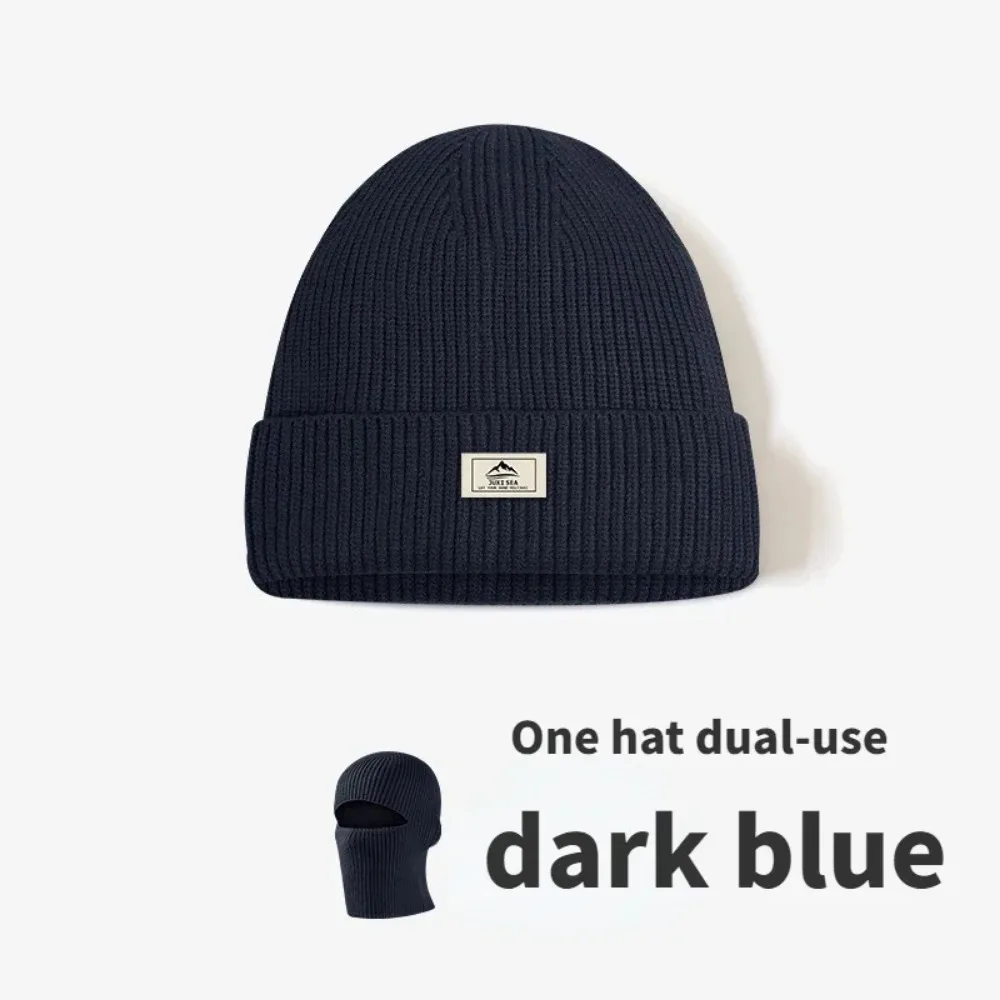 Full Face Ski 2 in1 Mask Knitted Hat Bonnet Windproof Cap Warm Knitted Balaclava Hats Multifunctional Baotou Hat