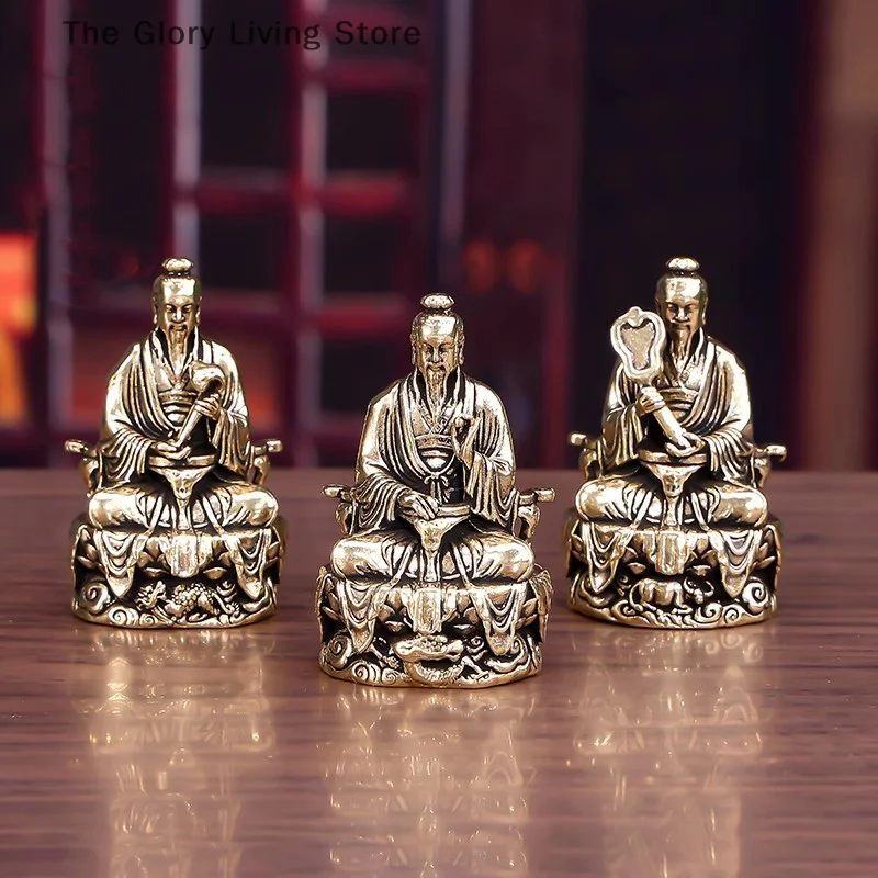 Sanqing Tianzun Statue Chinese Taoism Taishang Laojun Crafts Ornament Sculpture Carving Statue Collection Home Decor