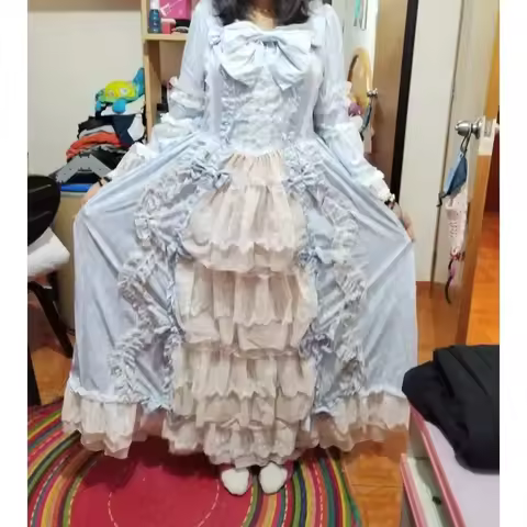 2025Kwaii Lolita Dress Sweet Long Sleeve Vintage Plus Size Dresses Cute Ruffle Dress Elegent Princess Anime Maid Cosplay Costume