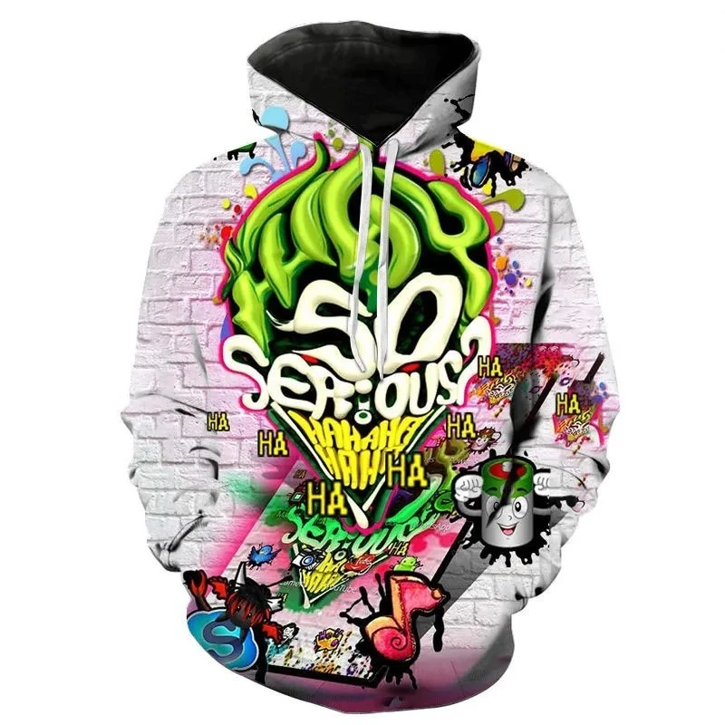 Spring Winter Kid Hoodies 3D Print Anime Rock Graffiti Sweatshirts Boys Girls Cartoon Hooded Sweatshirts Kids Fashion Pullovers