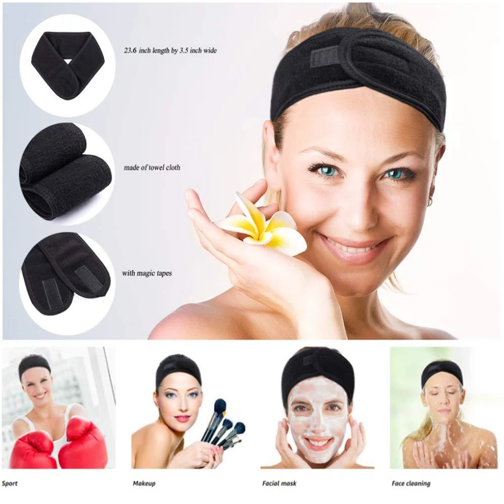 1 pz fascia per il viso fasce per capelli in spugna fascia per il lavaggio del viso regolabile per il lavaggio del viso, doccia, yoga, accessori per avvolgere il trucco