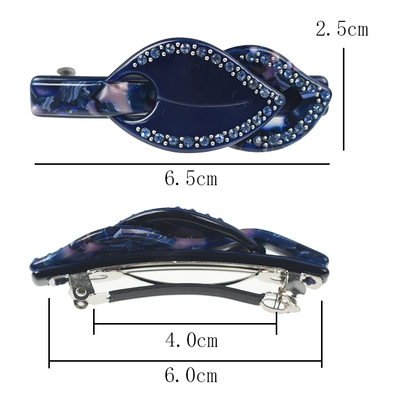 Women Headwear Girls Hairwear Leaf Cute Hair Clip Fashion Vintage Hair Barrette Acetate Rhinestone Hair Accessories For Women