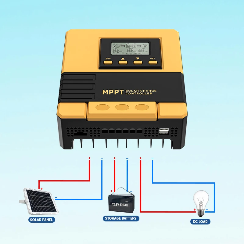 MPPT Solar Charge Controller 60A 50A 40A 30A 20A 10A Solar Panel Solar Charge Regulator 12V 24V Battery PV Input 100VOC