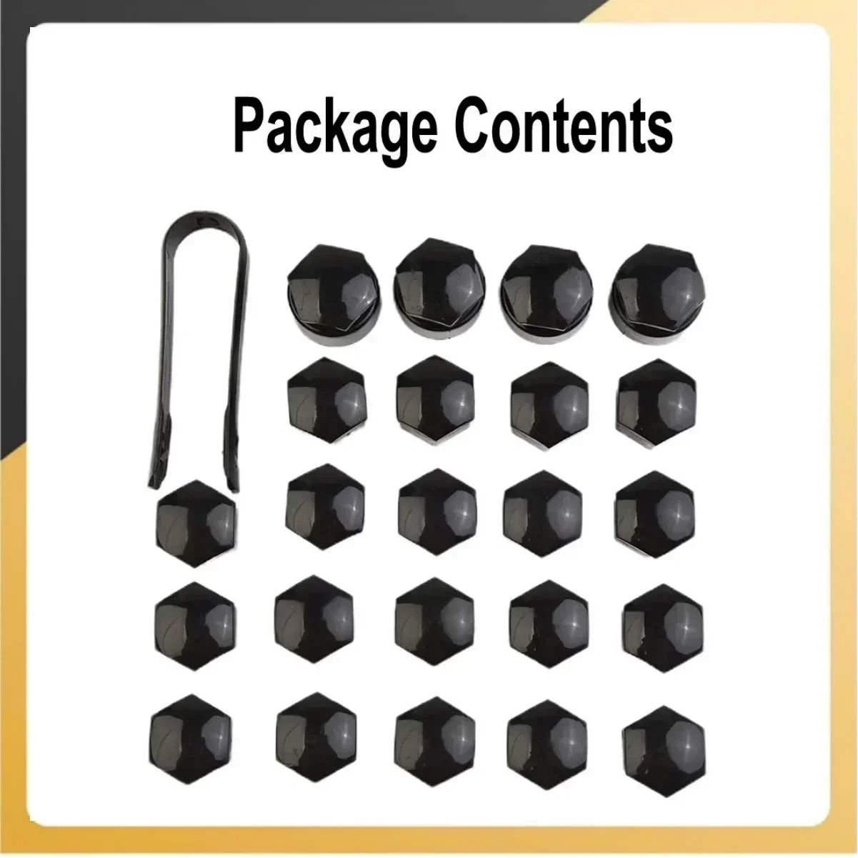 24pcs 17 MM Black Wheel Nut Bolt Trim Studs Cover Cap For Opel For BMW Plastic For Car Wheel 17MM 0.66in Bolts Or Nut