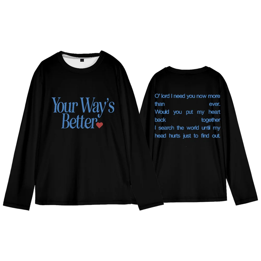 

Футболка с длинными рукавами Forrest Frank Your Way's Better 2025 Tour Merch, топ в стиле Харадзюку, мужской/женский пуловер, уличная одежда
