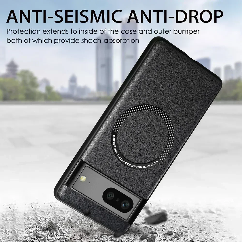 حافظة لهاتف جوجل بيكسل 7 برو ذات ملمس جلدي غطاء حماية جوجل جوول بيكسل 7 برو بيكسل 7 7 برو شحن مغناطيس خلفي صلب