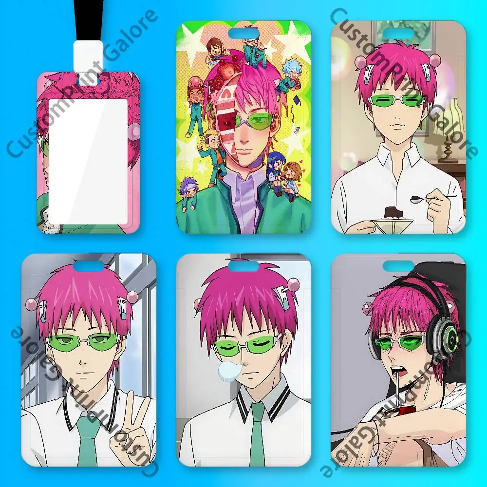 K-Kusuo S-Saiki Clear PVC Card Holder for Idol Photocards,Meal Campus Cards Display Keychain Pendant