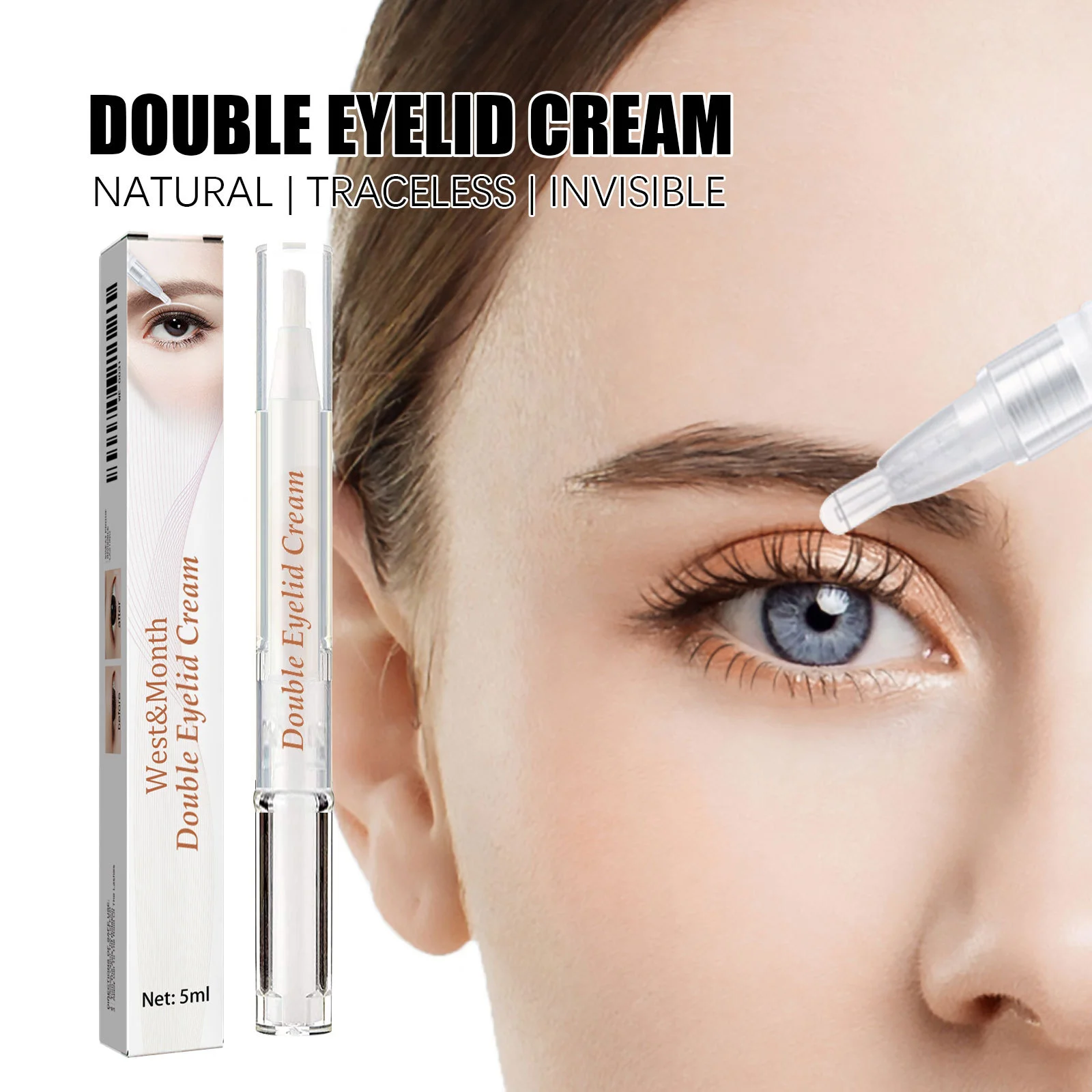 

West&Month Double Eyelid Setting Cream Traceless Invisible Natural Lift Big Eye Lasting Waterproof Beauty Eyelids Styling Cream