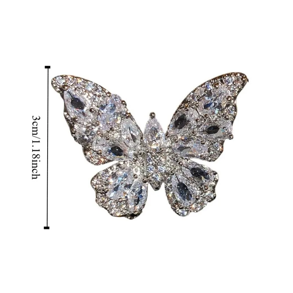 Sweet Exquisite Flash Rhinestone Ear-Clip Earphone Charms Transparent Butterfly Earrings Tassel Ear Jewelry Wings Ear Clip Party