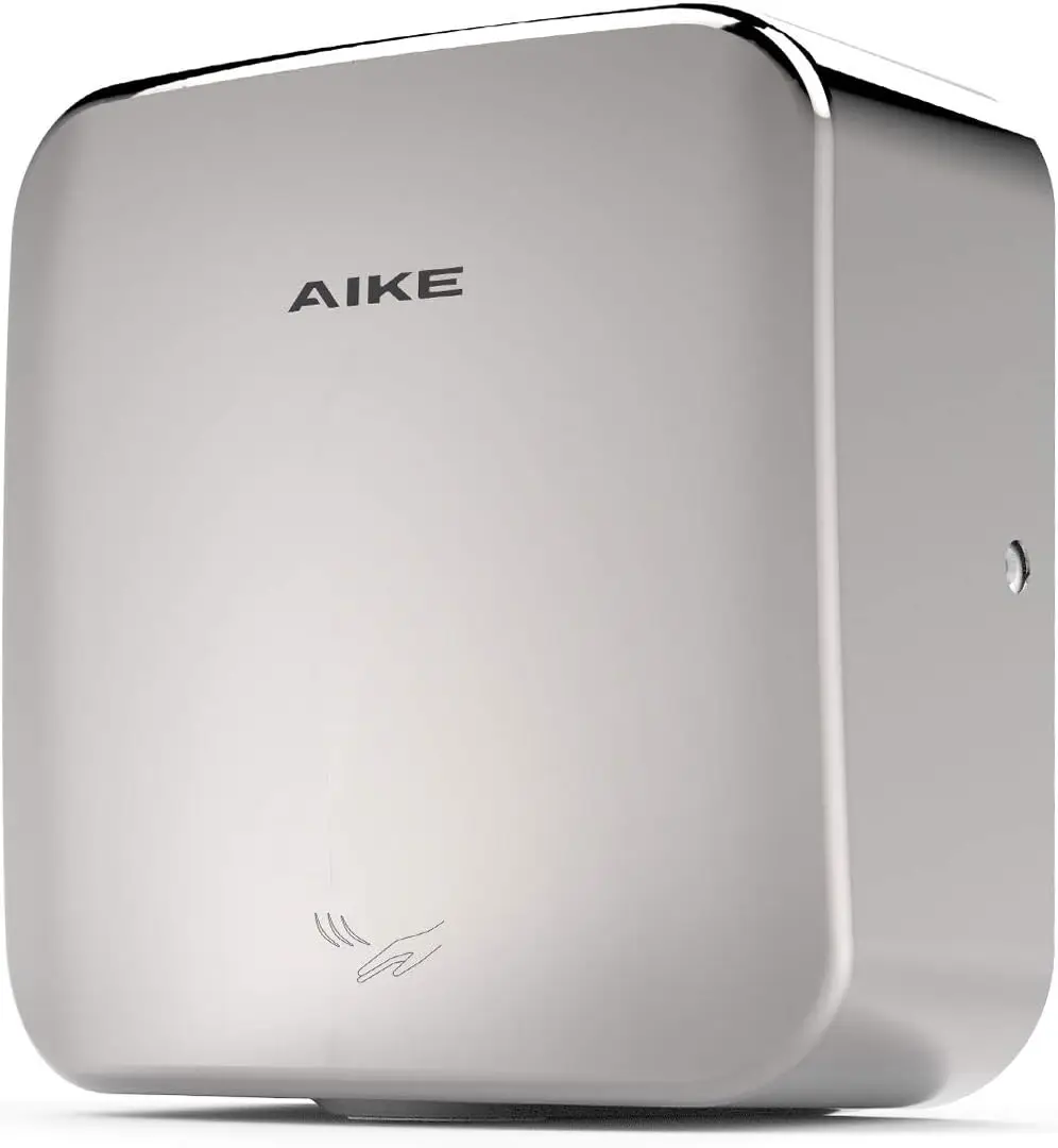 Cube High Speed Hand Dryer For Bathroom 110V 1400W, Model AK2800C Polished Stainless Steel Cover