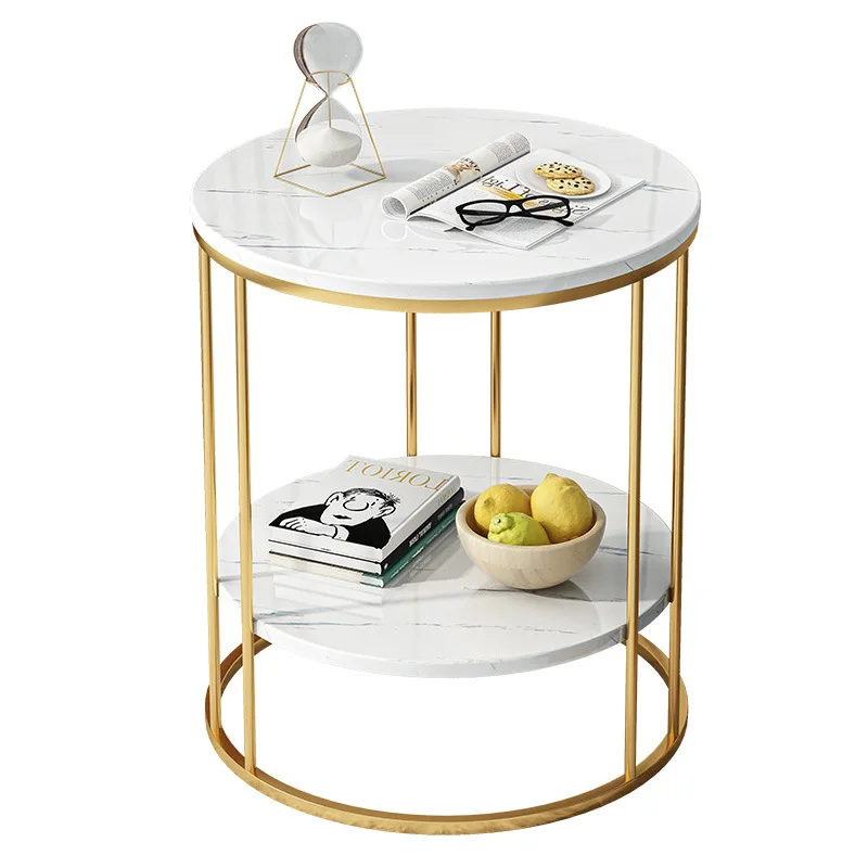 

Modern small round table square table coffee table simple living room bedroom household Nordic sofa side cabinet