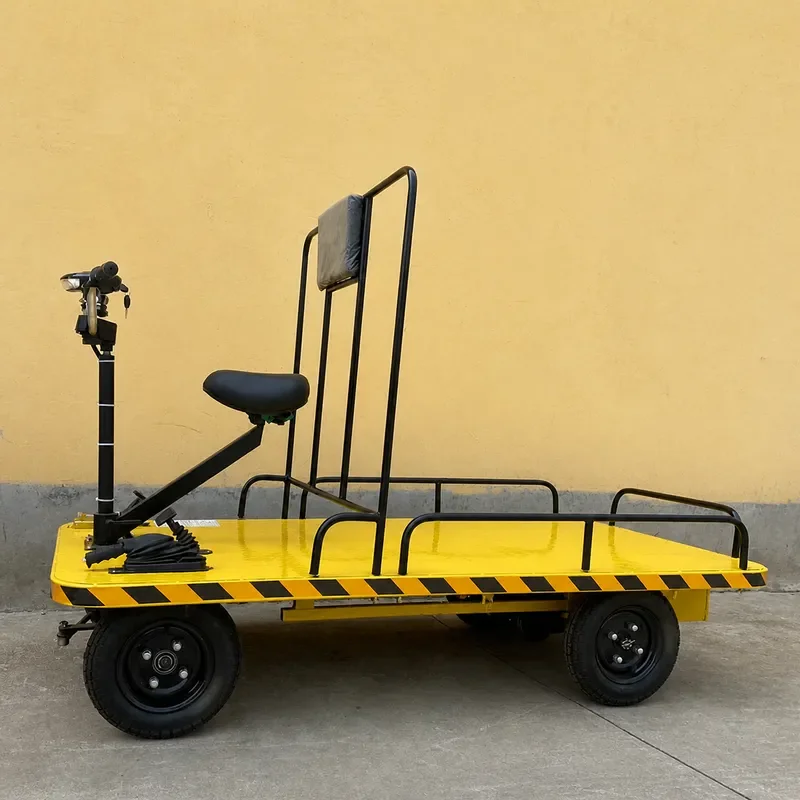Electric Four Wheel Flatbed Truck with Fence Various Styles Electric Trolley Inverted Ride Factory Warehouse Logistics