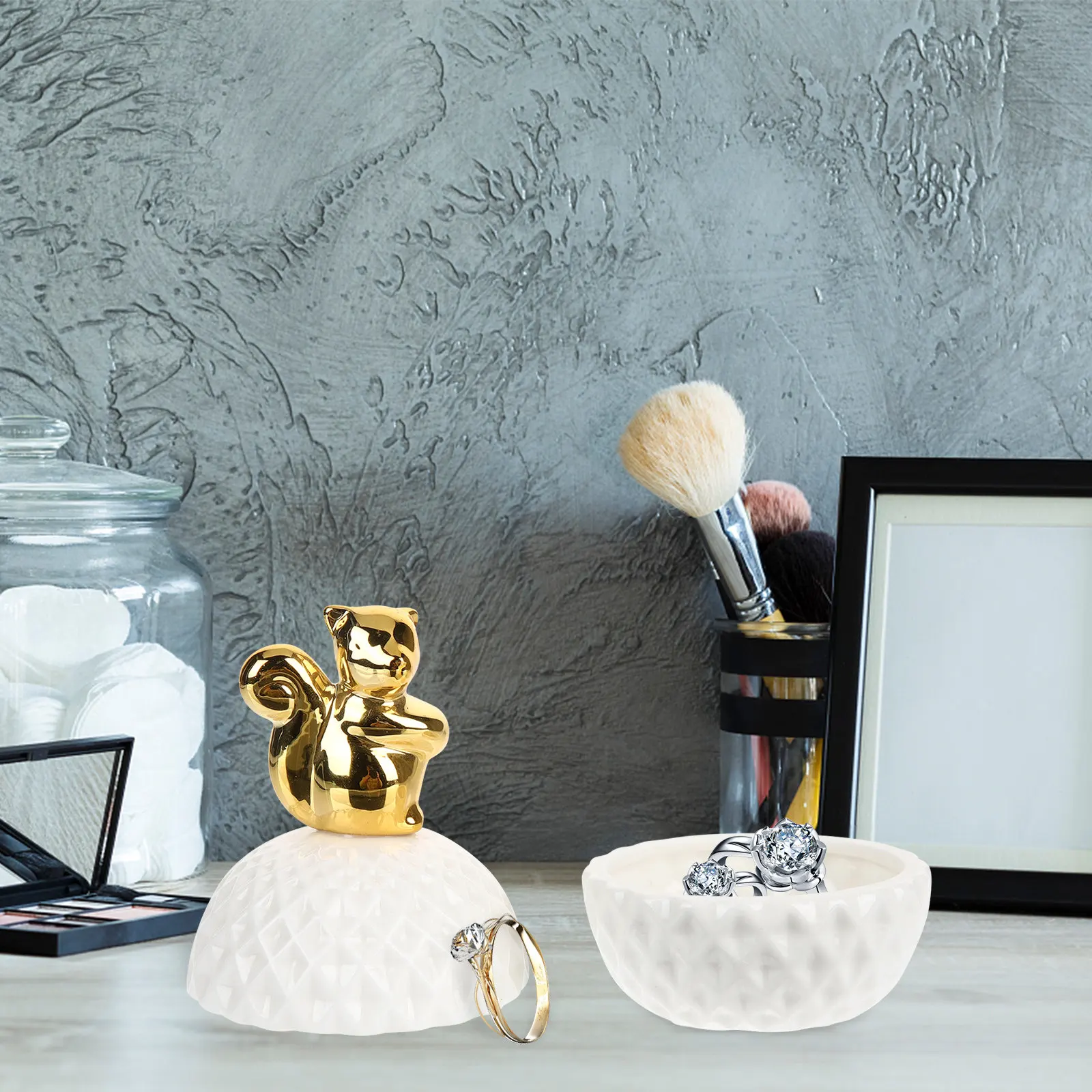 

Ceramic Jewelry Box Animal Design Decorative Jewelry Case Small Storage Organizer Trinket Holder for Rings Earrings Necklaces
