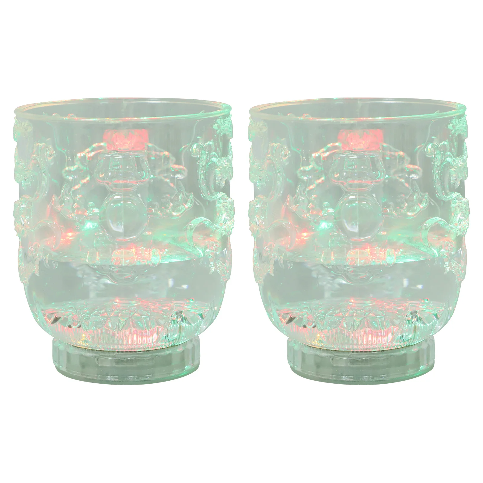 

2pcs LED Flashing Mug Acrylic Light up Tea Coffee Mugs for Party Gifts Travel Tumbler Glow in Dark Color Changing Novelty