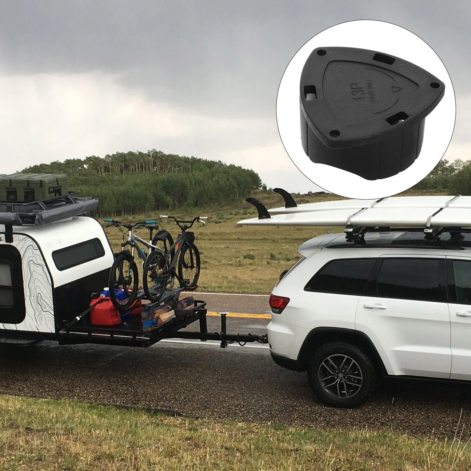 

2pcs 13 Pin Plug Cap Cover Strong Plastic Rv Connector Protective Dustproof Waterproof For Trailer Connector Cover 13 Pin