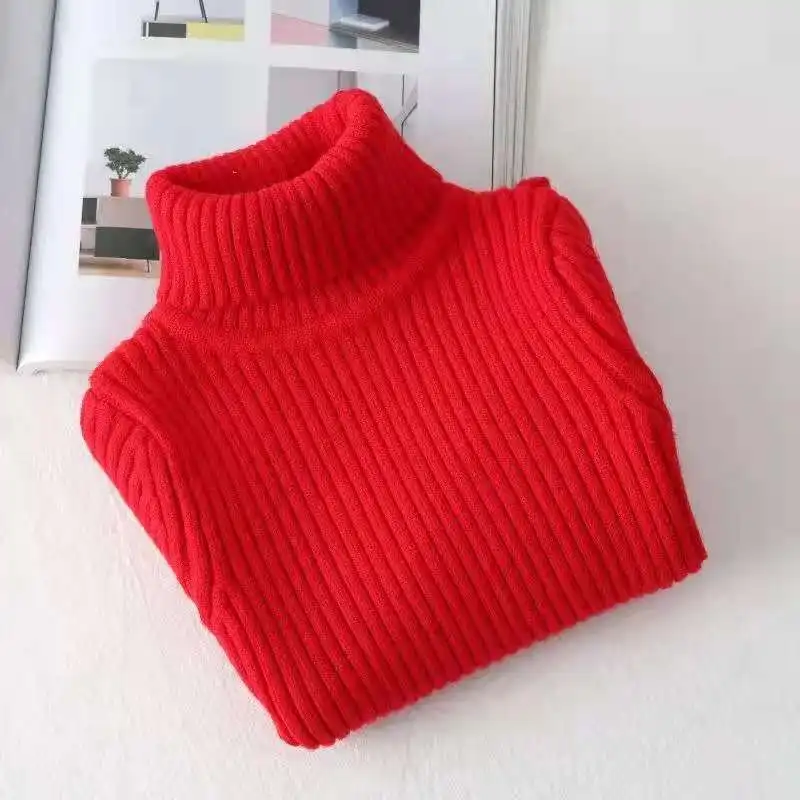 Autumn Boys Girls Turtleneck Sweaters Winter Kids Clothes Warm Pullovers Girls Knitted Sweater Baby Boy Wool Coat Tops 2Y-9Y