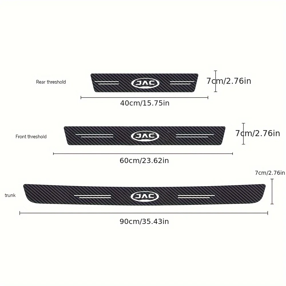 for JAC Refine J3 J4 J7 JS2 JS3 JS4 KR1 S2 S3 S4 S5 S7 Carbon Fibre Threshold Protection Strip Door Decorative Strip Sticker