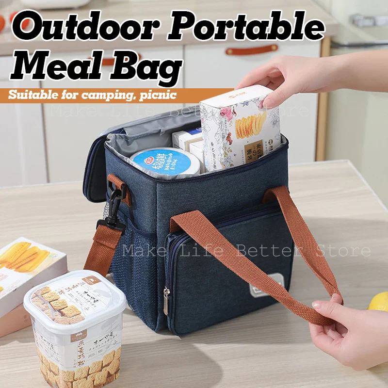 Lunchbag Oxford Cloth Portable Thermal Lunch Bag Picnic Camping Keep Warm Insulated Bags Waterproof Meal Bag Cooler Bags