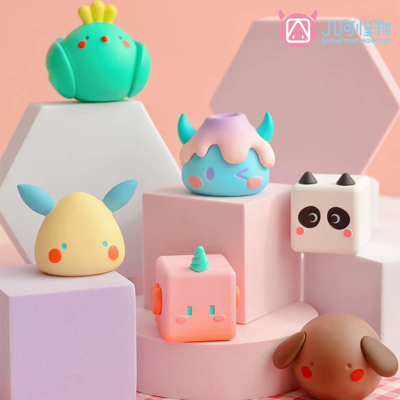 Glittering Realm of geometric monsters Series Mini Blind bag Guess Bag Mystery Box Toys Doll Anime Figure Desktop Ornaments