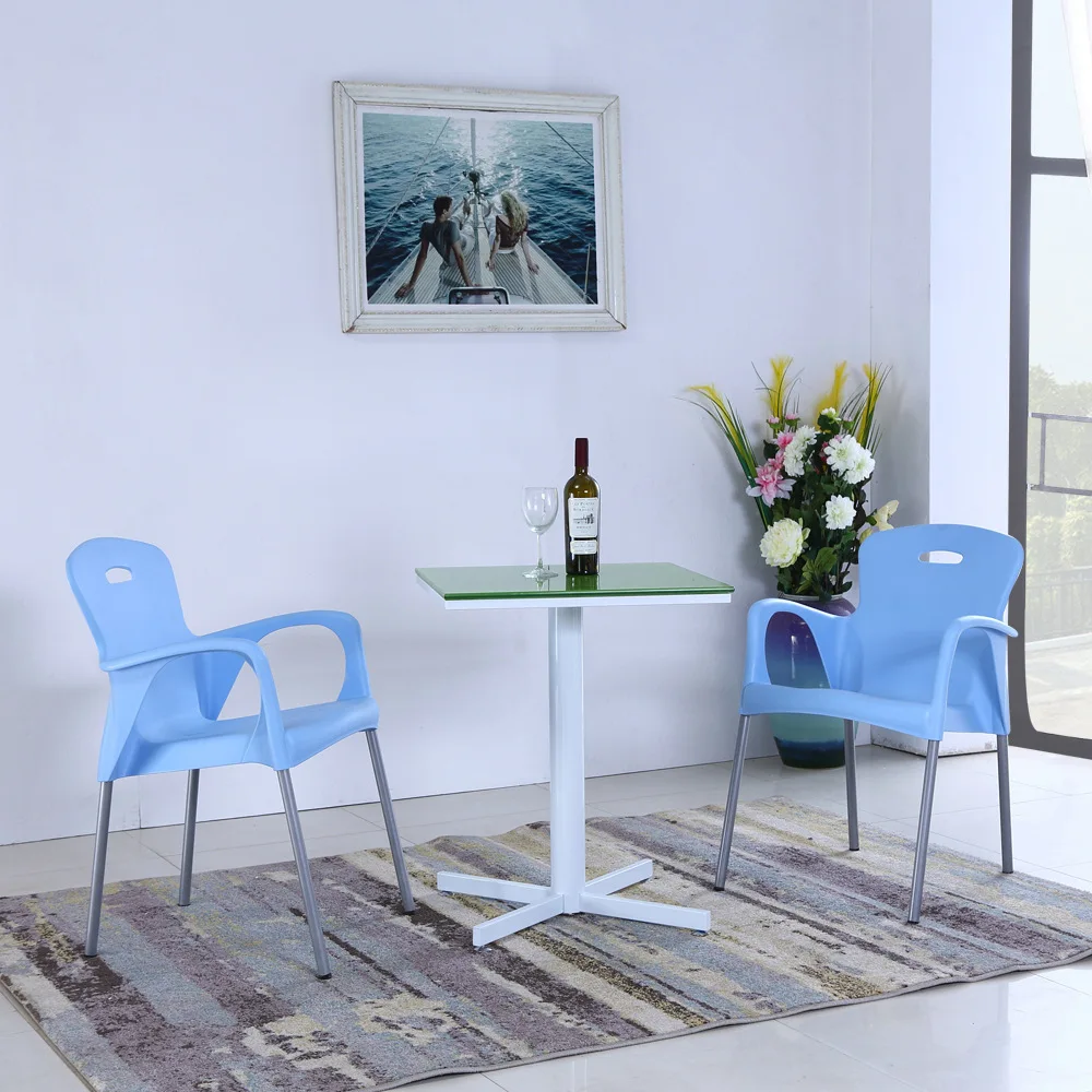 Outdoor PP Plastic Chair Adult Backrest Armrest Leisure Chair