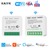 Tuya WiFi MiNi Smart Switch 16A 2-way Control Wireless Timer Switch Breaker Optional Energy Monitor Works With Alexa Google Home