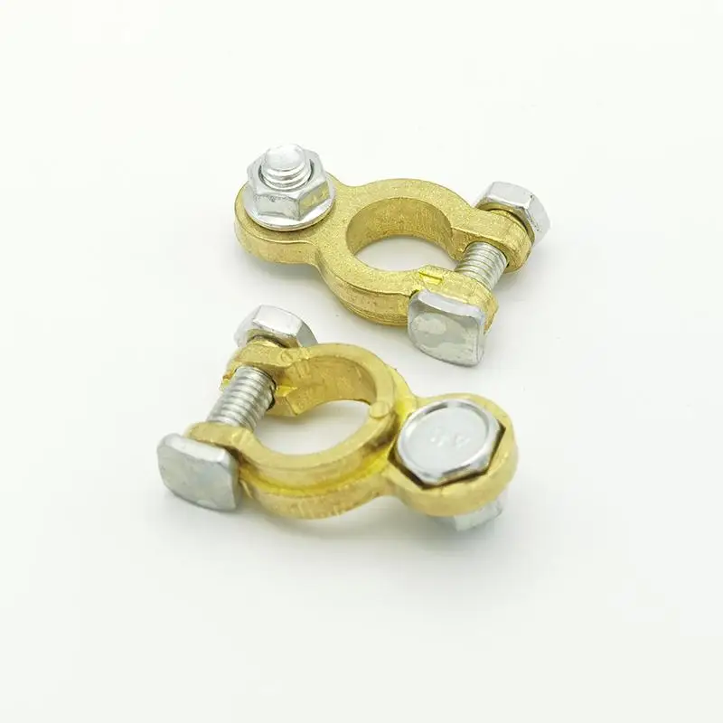 1 Pair Universal 11-12mm Post Clamps Heavy-Duty Pure: Copper Battery Terminals Car Truck Booster RV