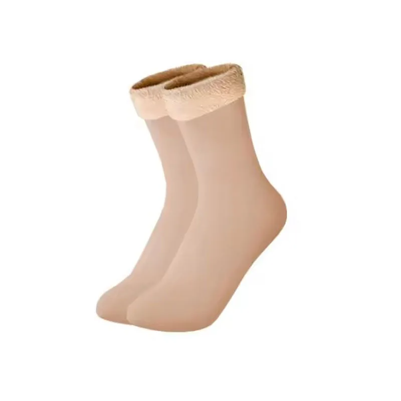 1-3 pares de calcetines cálidos de invierno para hombres y mujeres, calcetines cortos gruesos y cálidos, calcetines térmicos de lana de Cachemira, botas de terciopelo para nieve de nailon, suelo del hogar