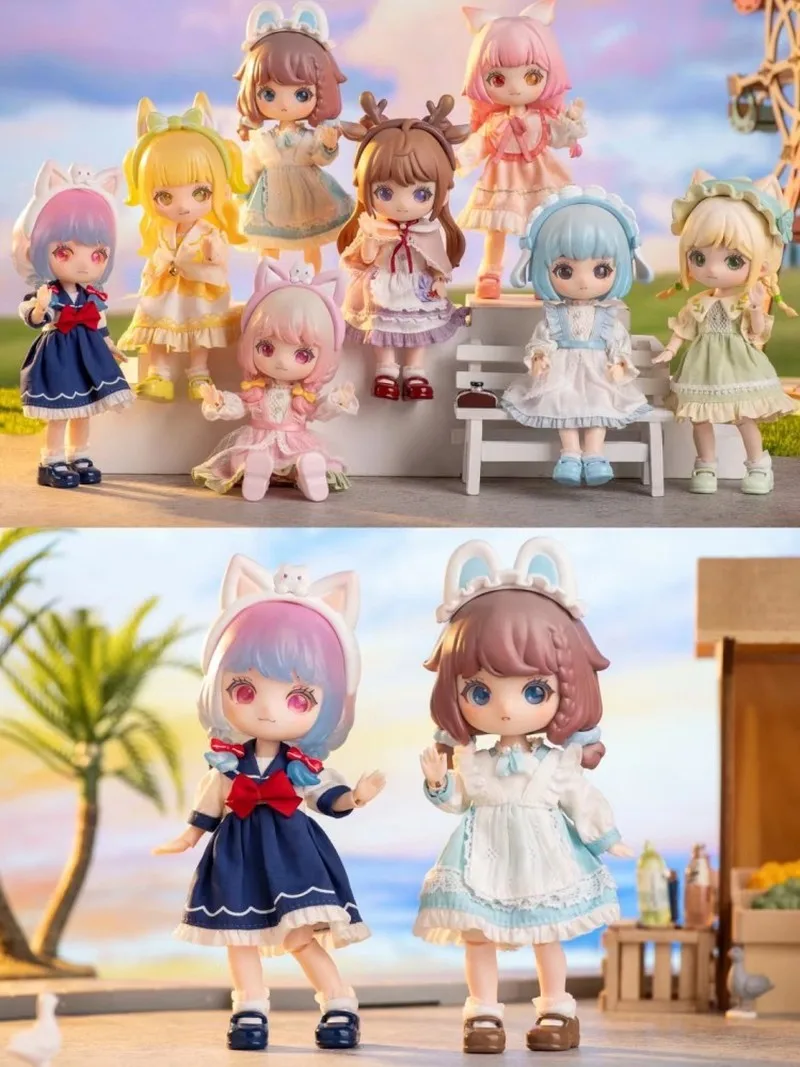 New Liroro Blind Box Summer Island Series Teennar 1/12 Bjd Ob11 Anime Figure Model Doll Caja Ciega Children Cute Toy Gift Diy